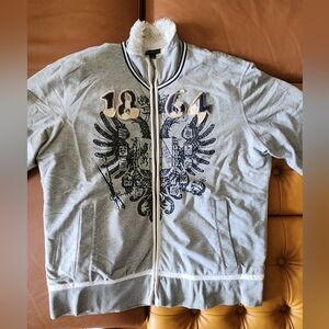 INC International Concept full zip men warm fleece sweater size XXL